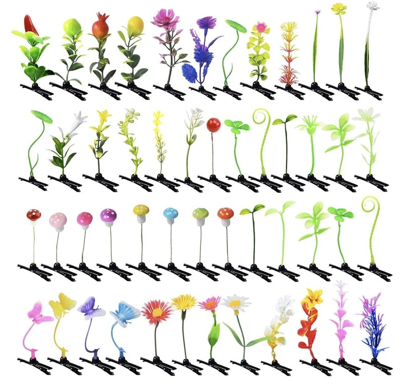 50PC MIXED Bean Sprout Hair Clips Pack Little 1 Count (Pack of 50), Mixed