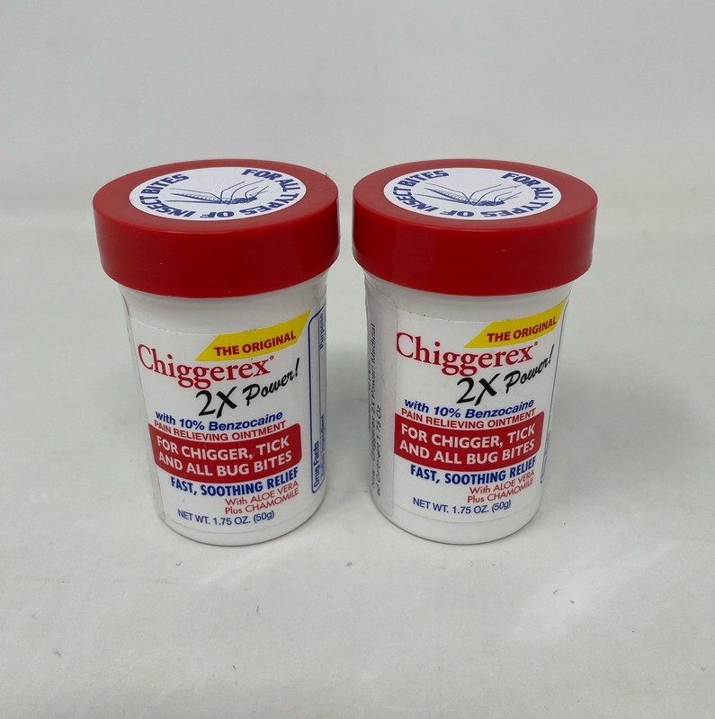 Chiggerex 2X Power 10% Benzocaine Ointment 1.75 oz Jars (2-Pack) EXP 6/28 gallery