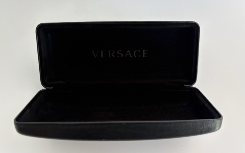 Versace Black Leather Hard Clamshell Sunglasses Eyeglasses Case With Cloth gallery