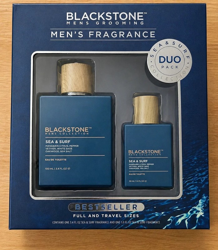 Blackstone Fragrance Cologne Sea & Surf 2 Bottles 100ml & 30ml Set Free Shipping