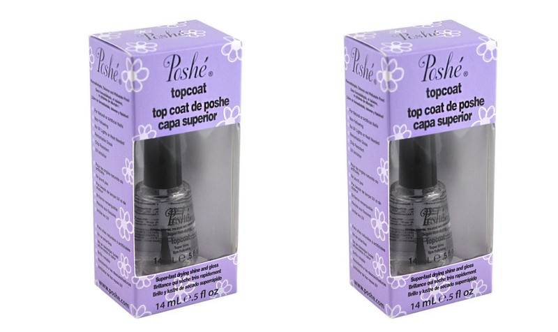 Poshe Fast Drying Top Coat 1/2 Oz Pack Of 2