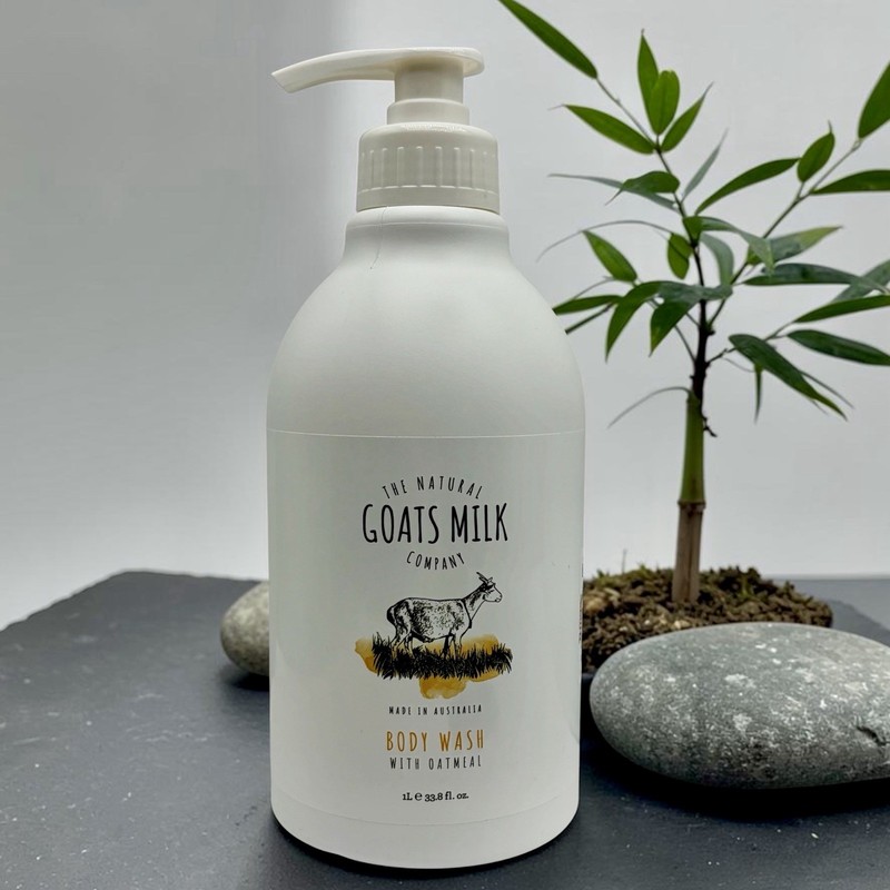 THE NATURAL GOATS MILK CO. (2-PACK!) Body Wash With Oatmeal! -JUMBO! 33.8 Oz. EA