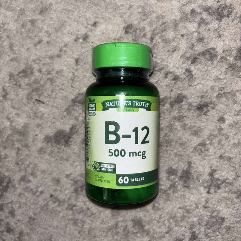 Natures Truth Vitamin B12 500 mcg 60 Tablets EXP 11/31/26 Gluten Free Non GMO