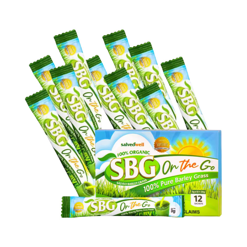 SBG Salveo Barley Grass Powder ON The GO, 3grams x 12 sachets