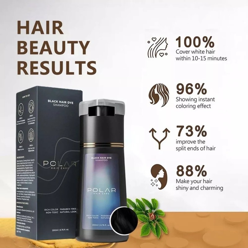 Polar Hair Dye Shampoo Essence Color Natural Instant Colour For Women Men 200ML gallery