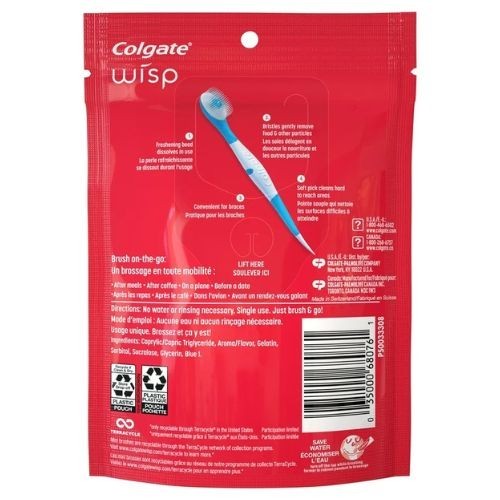 Colgate Max Fresh Wisp Disposable Mini Travel Toothbrushes, Peppermint- 24 Count gallery