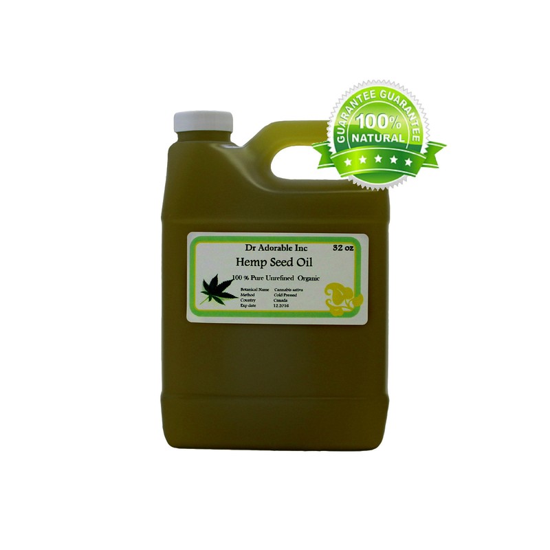 32 OZ/1 QUART ORGANIC HEMP CARRIER OIL COLD PRESSED PURE
