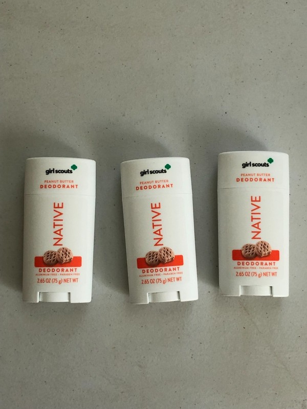 3 of Native Solid Deodorant-Peanut Butter, Aluminum & Plastic Free-each 2.65 oz.