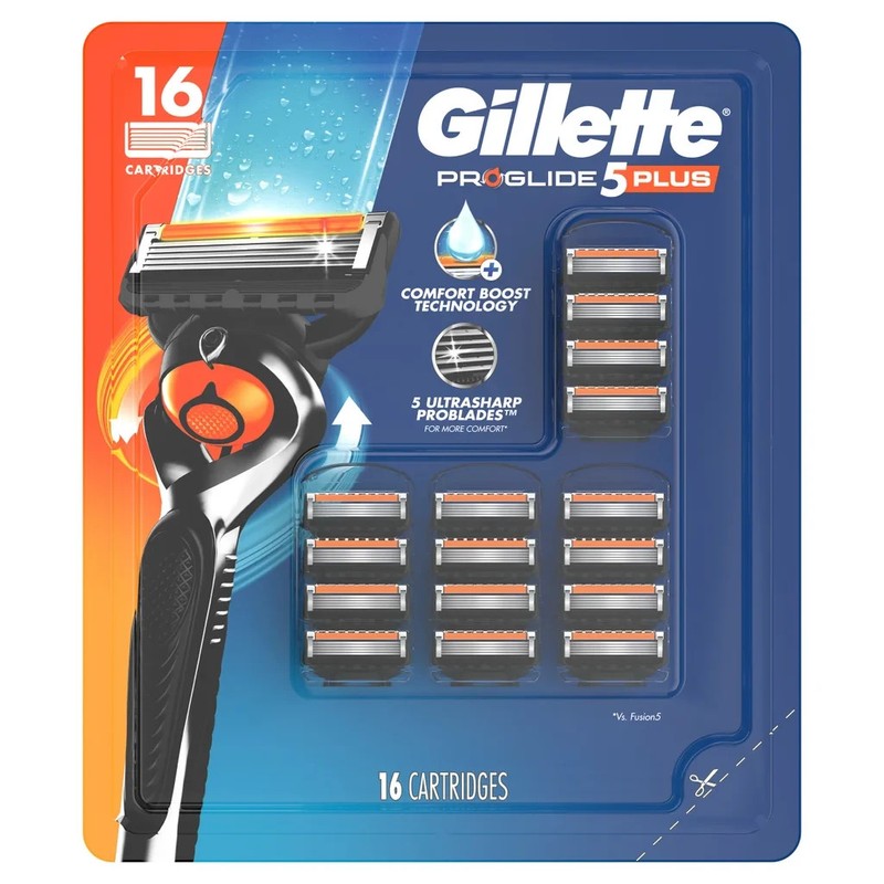 New Gillette ProGlide 5 Plus Razor Cartridges Men's 5-Blade Refills 16 Pack