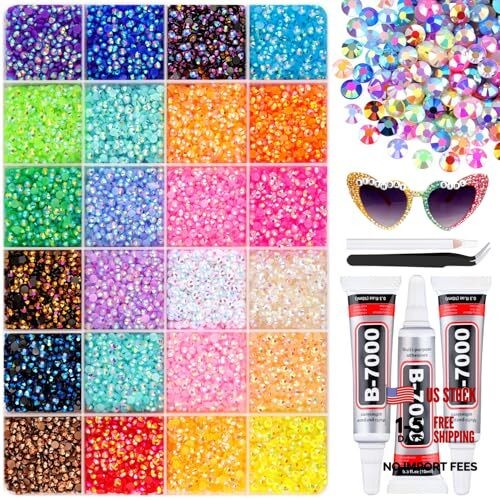 BELLEBOOST 35000Pcs Jelly Large Pack + 3Pcs Glue Jelly Multicolored 3mm