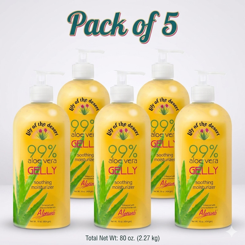 Lily of the Desert Aloe Vera Gelly (99%) 12 oz (Pack of 5)
