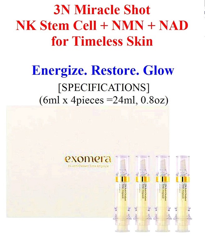 3N Miracle Shot: NK Stem Cell + NMN + NAD for Timeless Skin (24ml, 4 pieces)