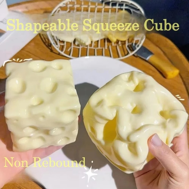 Jumbo Squishy Cheese Block(2pack), Stress Relief Squeeze Toy Gifts , Cyber Deal