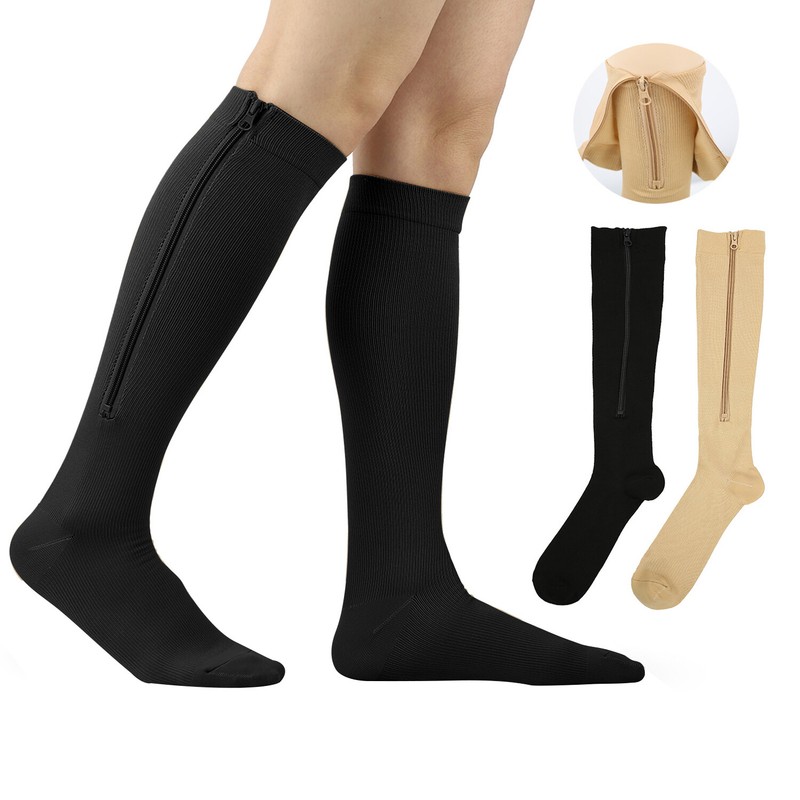 Medias Calcetines De Compresion Con Cremallera Para Hombres Y Mujeres Varices/ gallery