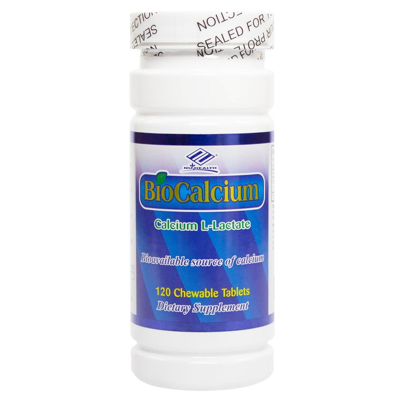 NuHealth BIO CALCIUM Natural Water Soluble Calcium 120 Chewable Tablets