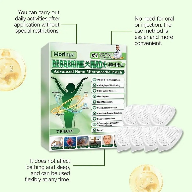 Moringa Berberine 10-in-1 Advanced Nano Microneedle Patch (7pcs/box) gallery