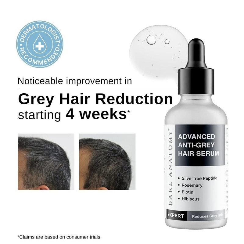 Bare Anatomy Anti Grey Hair Serum 50ml Biotin Rosemary Men Women gallery
