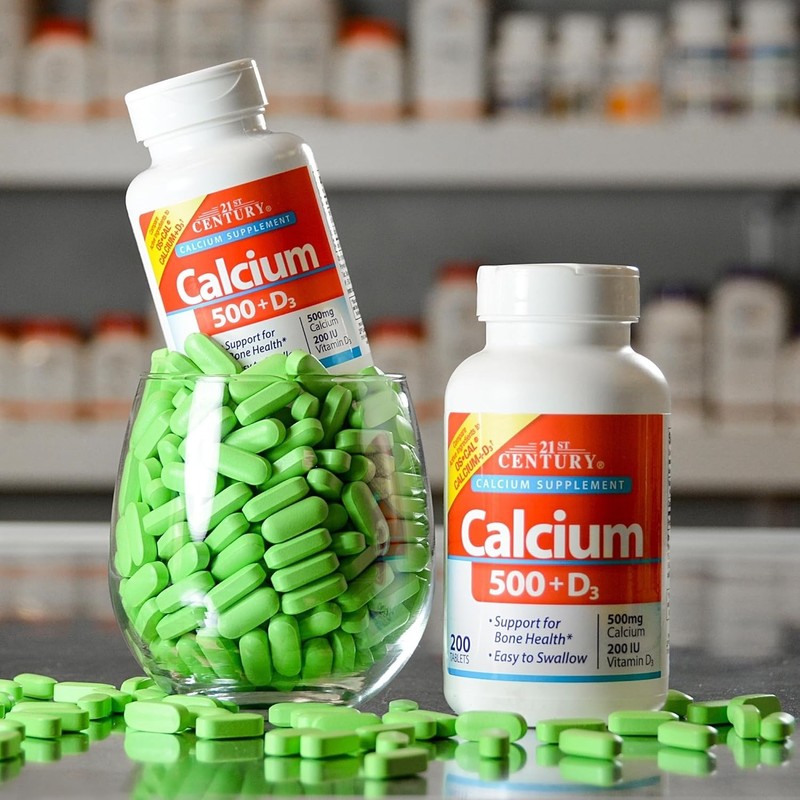 500 mg Calcium with Vitamin D3 - 400 Gluten-Free Tablets for Bone Strength gallery