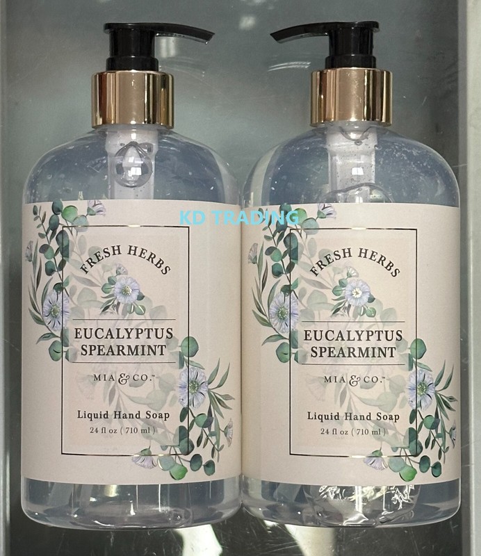 (2-Pack) MIA & CO Fresh Herbs EUCALYPTUS SPEARMINT Gentle Nourishing HAND WASH