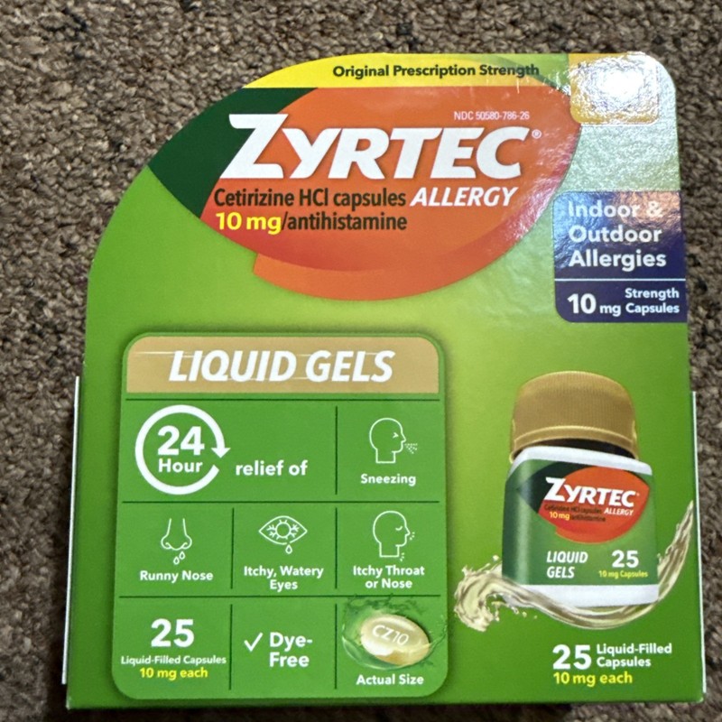 Zyrtec 24 Hour Indoor & Outdoor Allergy Relief Capsules