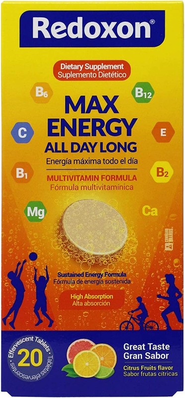 Max Energy Immune Support, Citrus Effervescent Tablets, 20 Count, 2.82 Oz