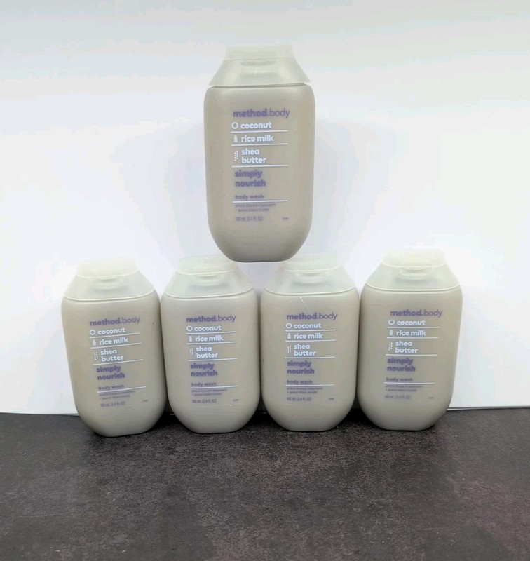 Method Body Wash Coconut Rice Milk 3.4oz Simply Nourish Travel Size 5 Pk
