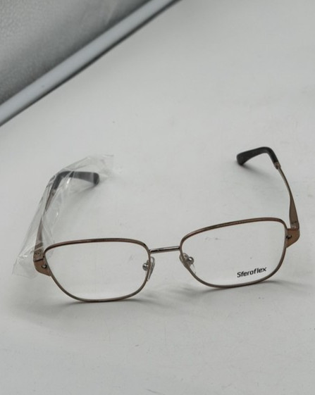 Sferoflex SF2602 Eyeglasses 54mm Shiny Light Copper Brown Demo Lens