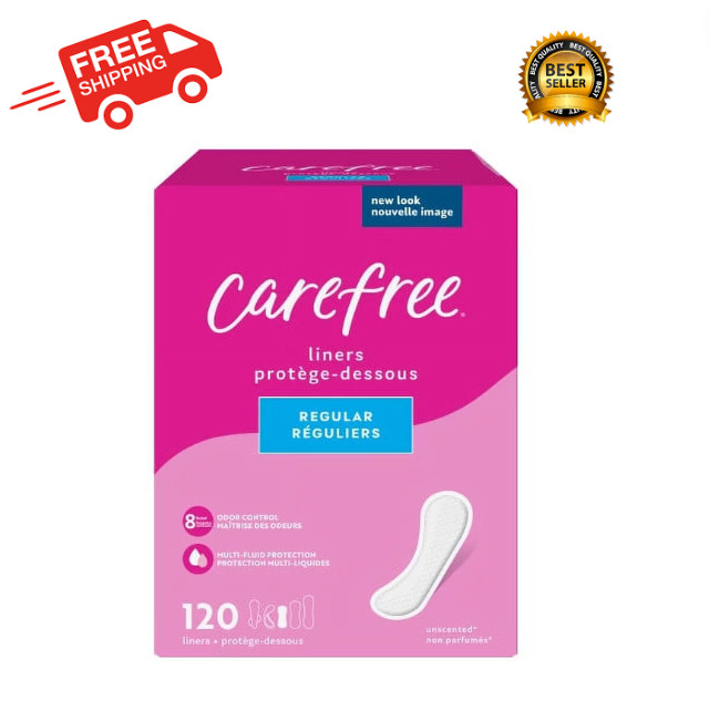 Carefree Acti-Fresh Panty Liners, Soft Flexible Feminine Care Protection, 120 ct