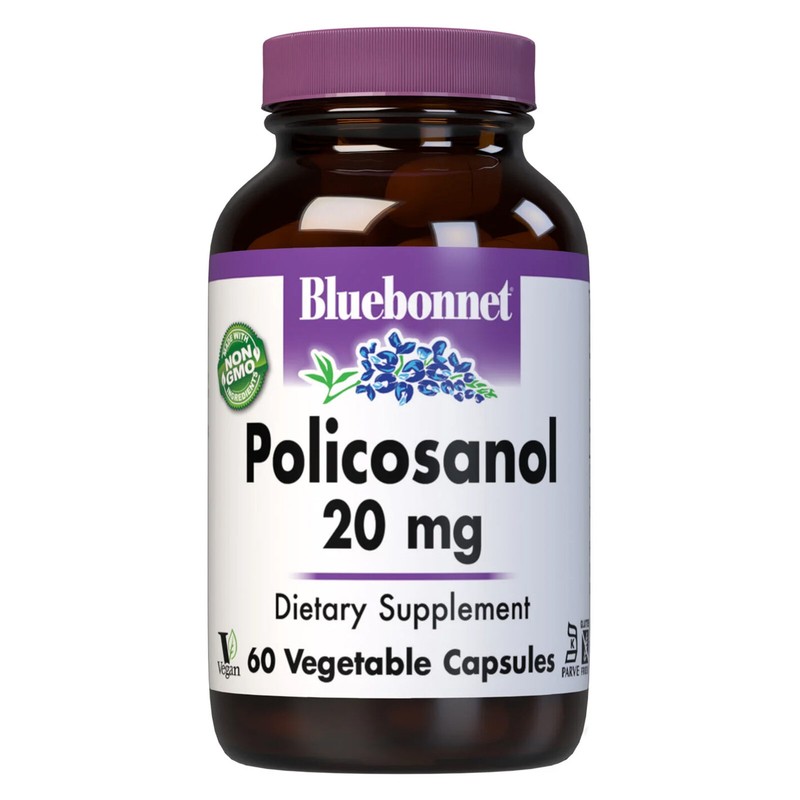 Bluebonnet Policosanol 20 Mg 60 Vegetable Capsules, Cholesterol Health