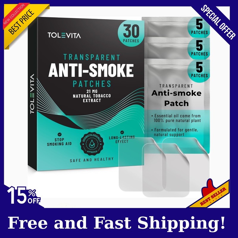TOLEVITA Anti-Smoke Herbal Patches – 21mg, 30 Patches for Reducing Cravings USA!