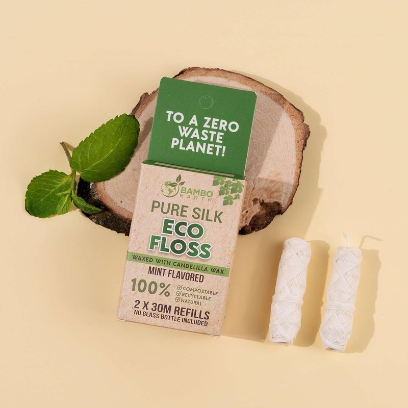 Biodegradable Mint Dental Tooth Lace Floss - 2X Refillable Flossers - 100% Or... gallery