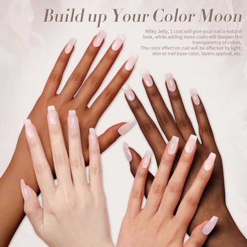 Milky White Gel Nail Polish Jelly White Sheer Translucent Neutral milky white gallery