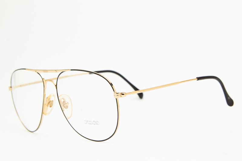 FILOS 5207 Gold/Black Thin Metal Frame Glasses Vintage 80s👓Unisex gallery