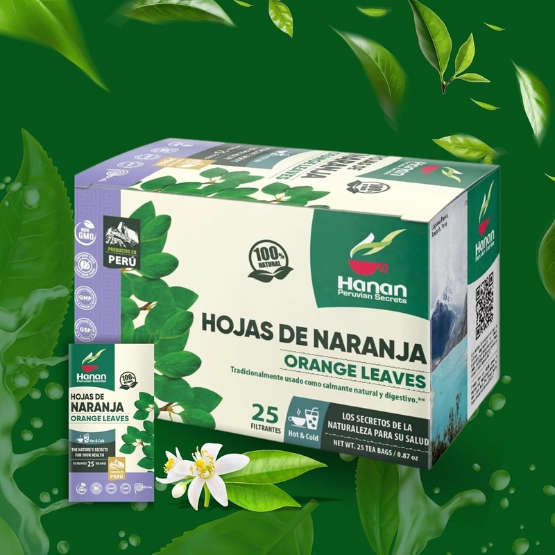 Orange Leaves Tea 100 Herbal Tea Bags - Hojas de Naranja Te Natural from Peru gallery