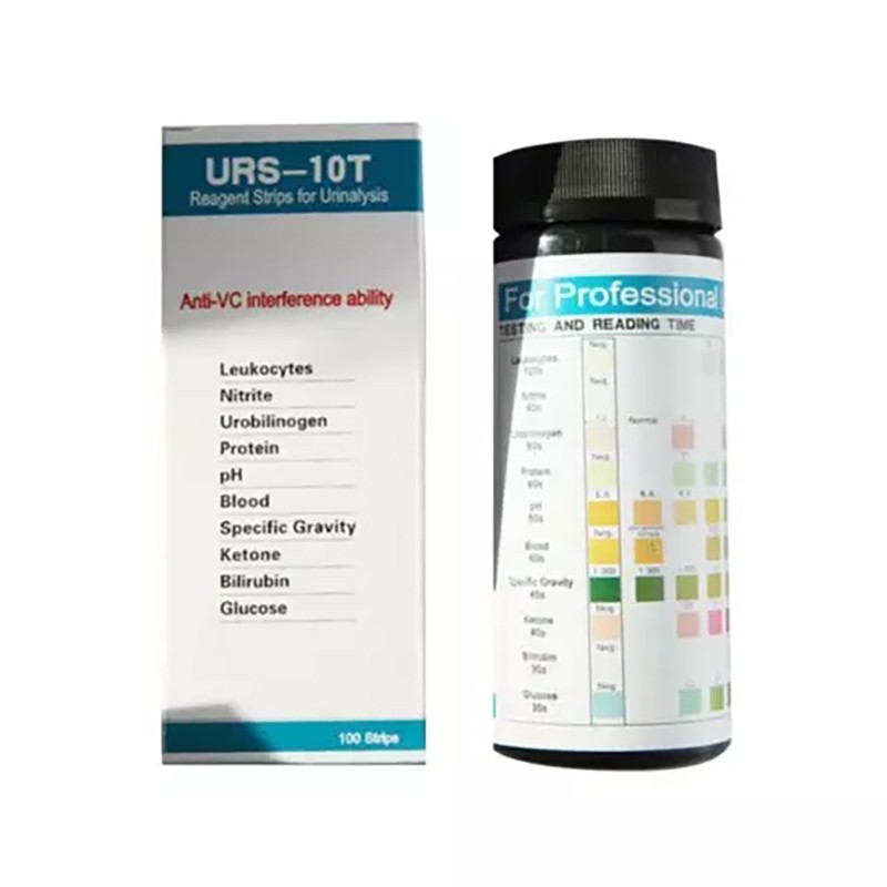 100Strips URS-10T Urinalysis Reagent 10 Parameters Urine PH Test Strip Home Use gallery
