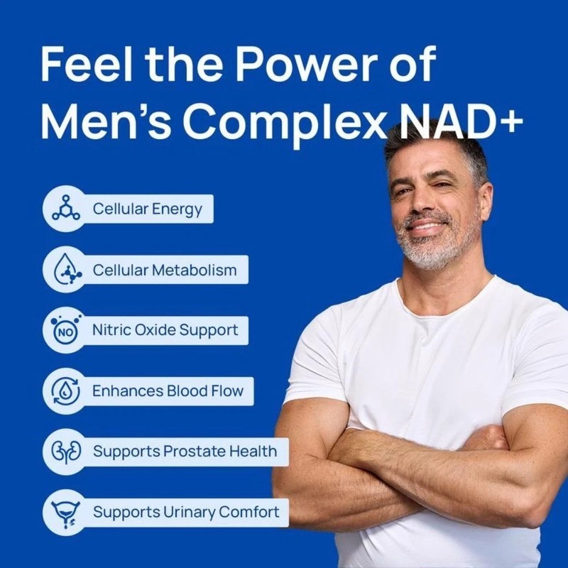 Selerb Men's NAD+ with Liposomal-NAD+, CoQ10 & Maca for Energy & Vitality, 60ct gallery
