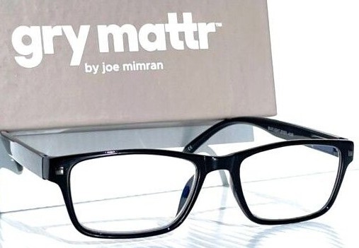 Gry Mattr DESIGNER READERS Polished Black DIPLOMATIC Blue Light Blocking Eyewear