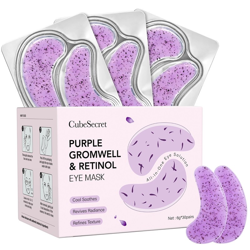 Under Eye Patches with Vitamin C Purple Gromwell Retinol Gel Mask 30 Pairs