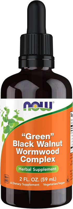 NOW Supplements, Green Black Walnut Wormwood Complex Liquid with Dropper, Herbal gallery