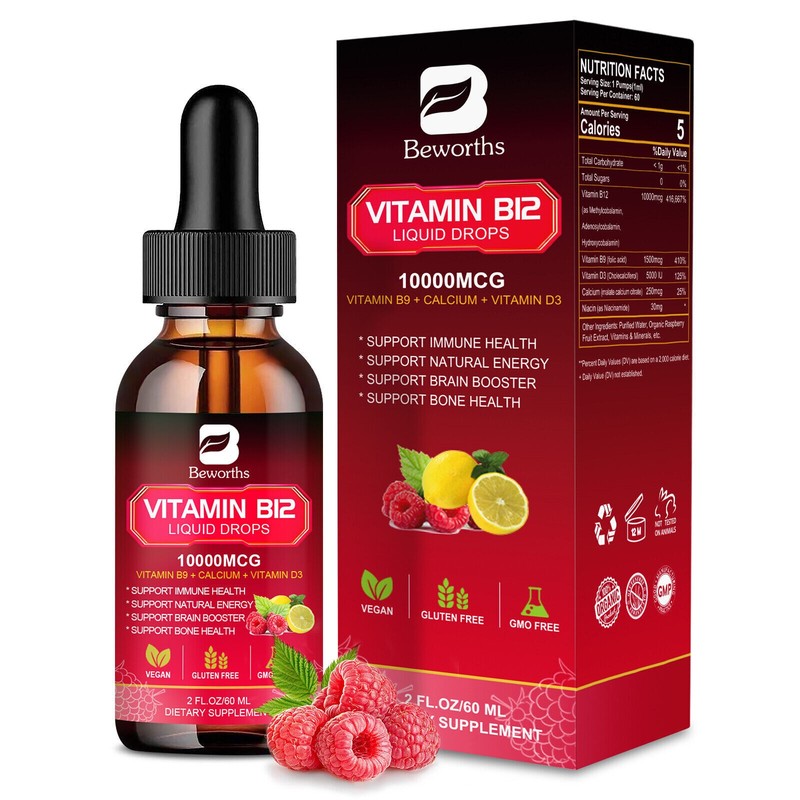 Vitamin B12 Sublingual Liquid Drops Methylcobalamin Vit B 12 10000mcg Per Servin gallery