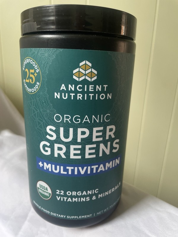 SEALED Ancient Nutrition Organic Super Greens +MULTIVITAMIN 25 Serv Exp 5/2/26