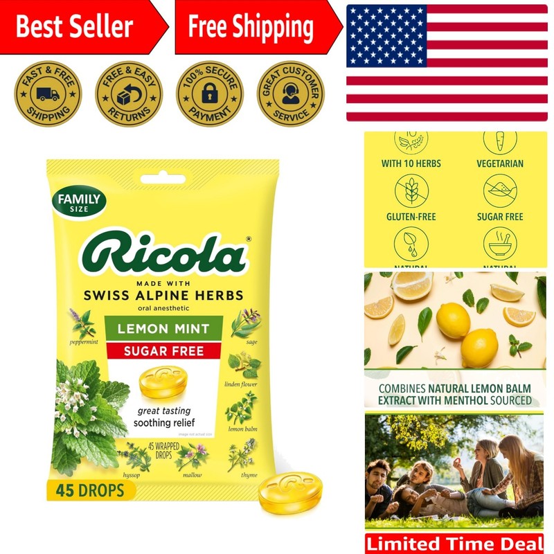 Big Bag Sugar Free Lemon Mint Cough Drops, 45 Drops, 1 Count