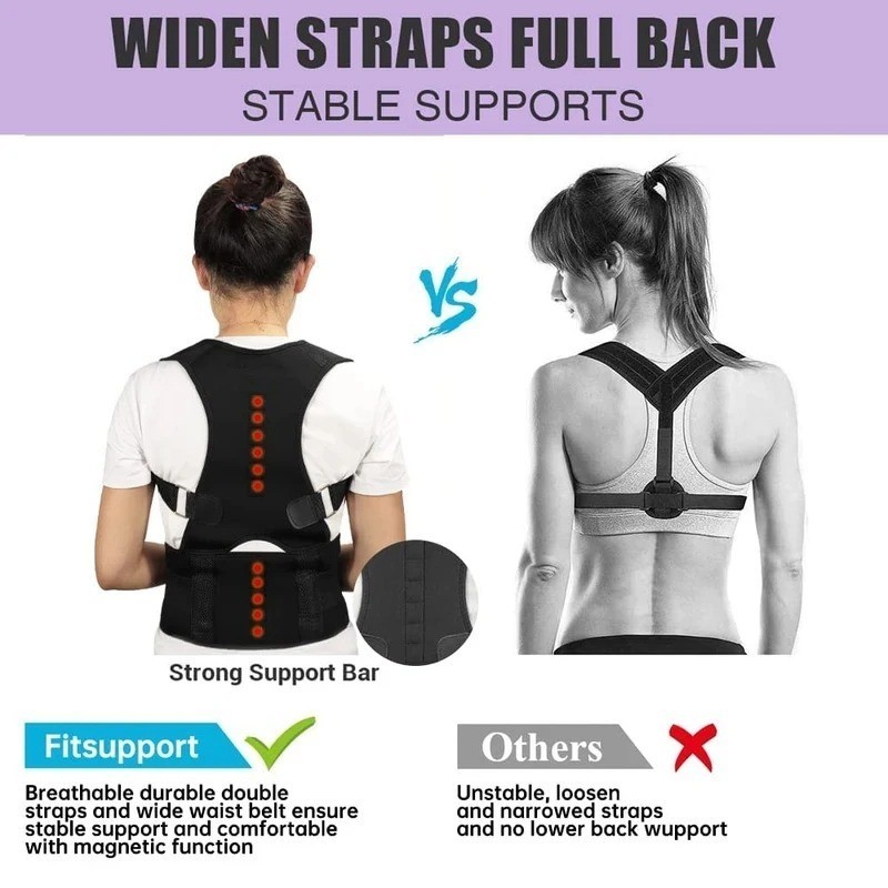Posture Corrector Support Magnetic Back Shoulder Brace Belt Band For Men Women gallery