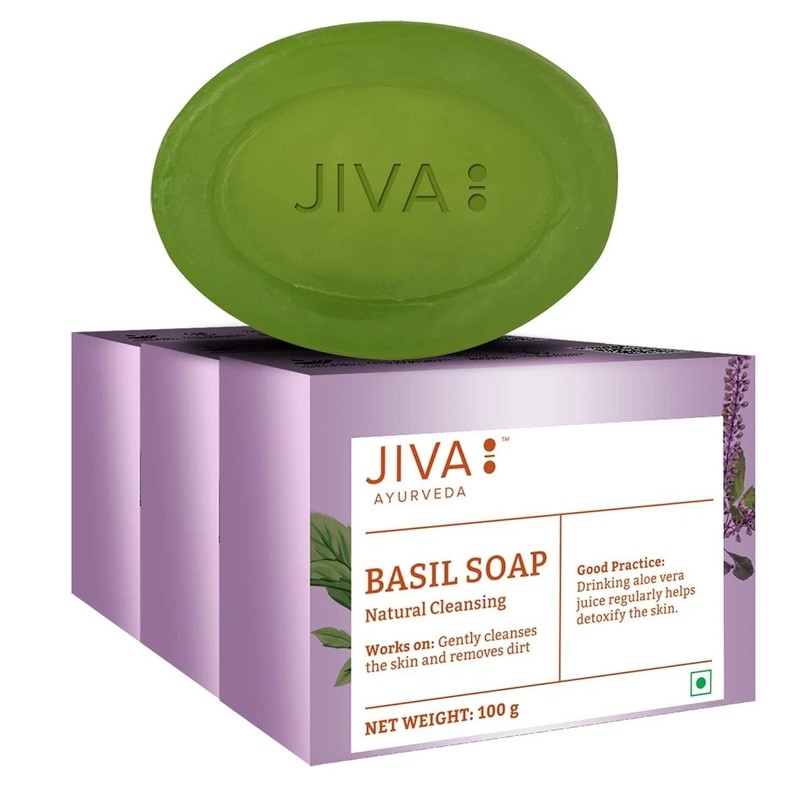 Basil Soap 100gm | Helps With Acne, Pimples, Rashes And Blemishes (Pack Of 3)