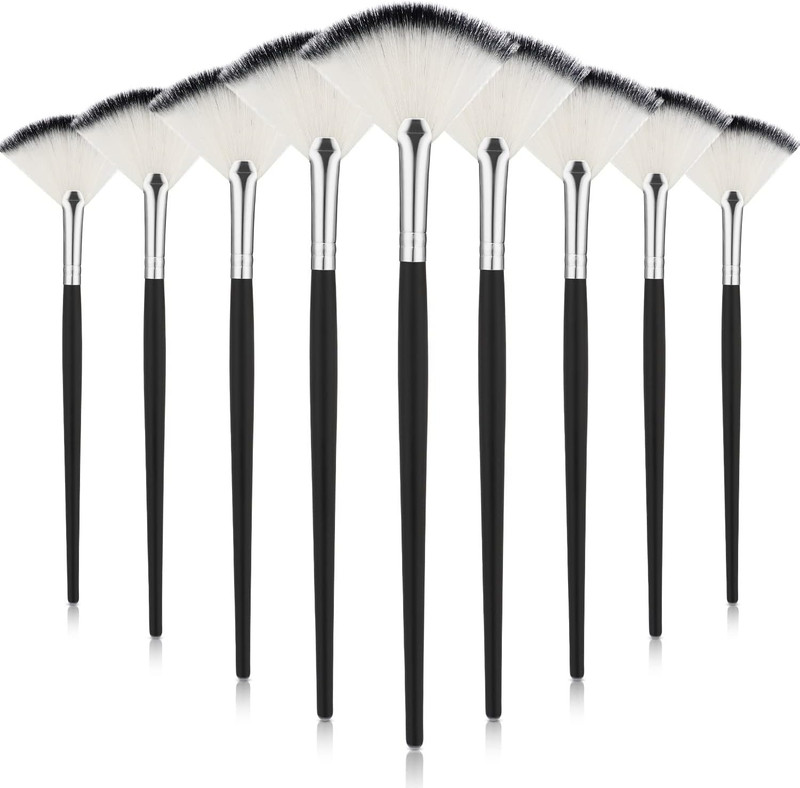 9 Pieces Facial Fan Mask Brushes, Soft Facial Applicator Brushes Tools for Peel gallery