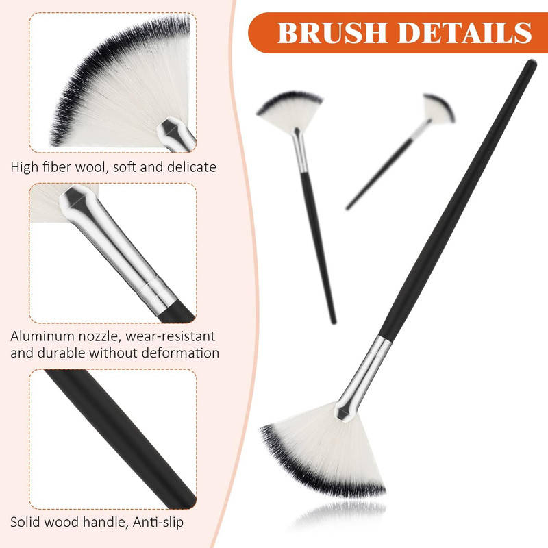 9 Pieces Facial Fan Mask Brushes, Soft Facial Applicator Brushes Tools for Peel gallery