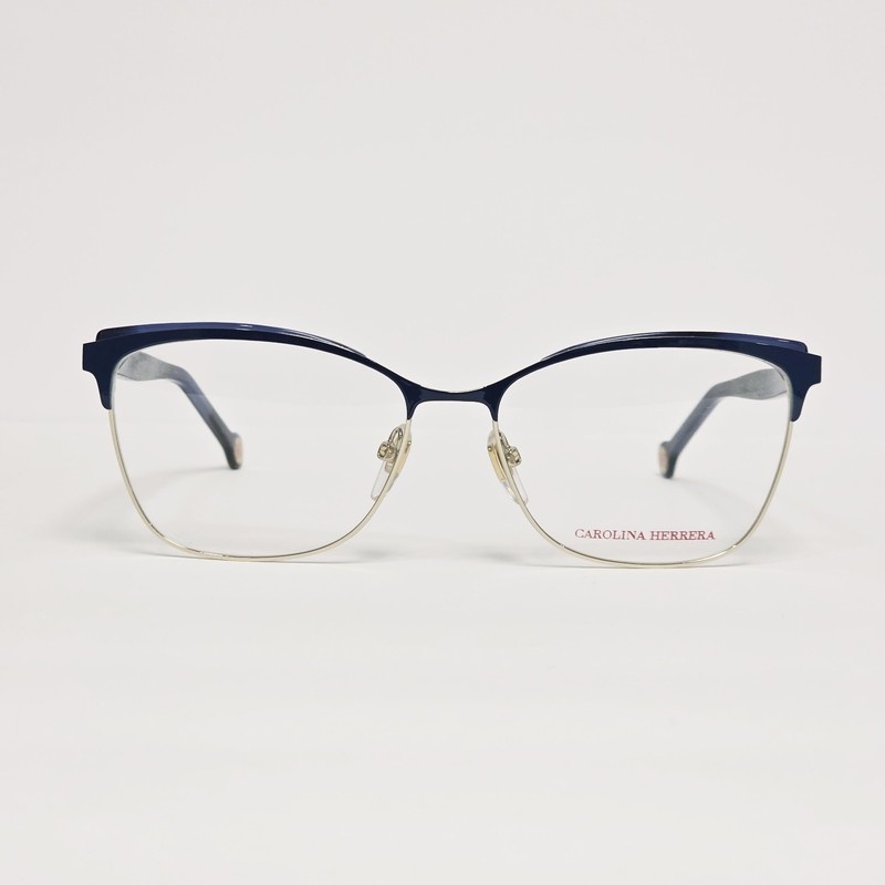 Carolina Herrera VHE188K Women’s Square Glasses in Blue / Gold | 55mm