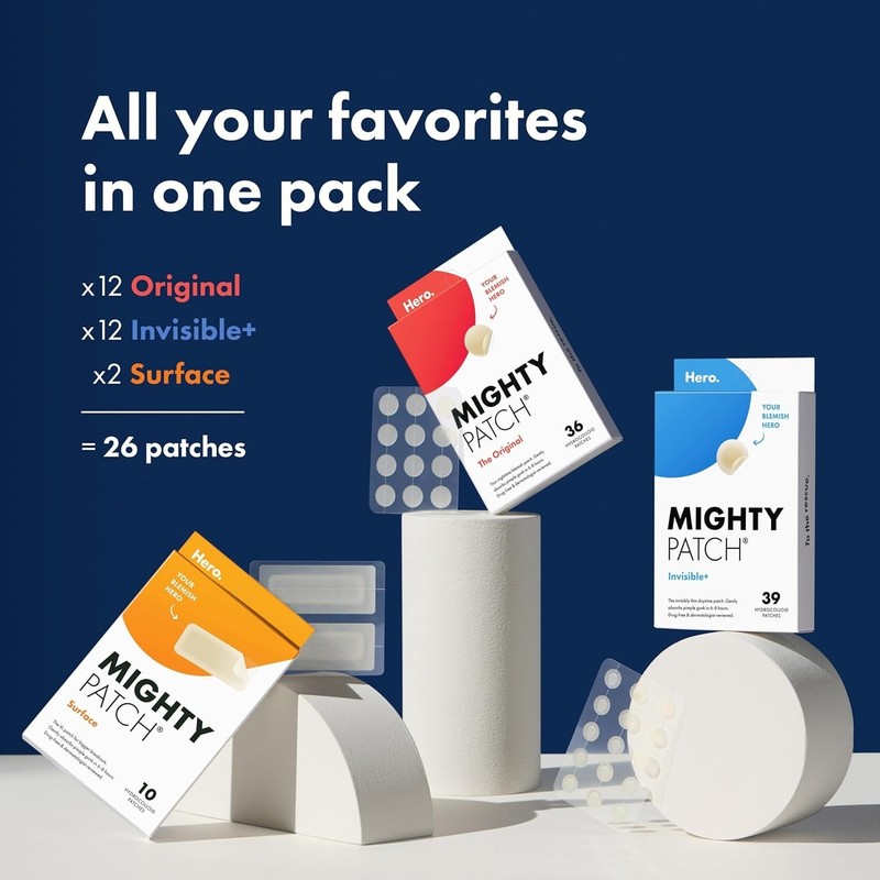 Mighty Patch Variety Pack from Hero Cosmetics - Hydrocolloid Acne Pimple Patche gallery