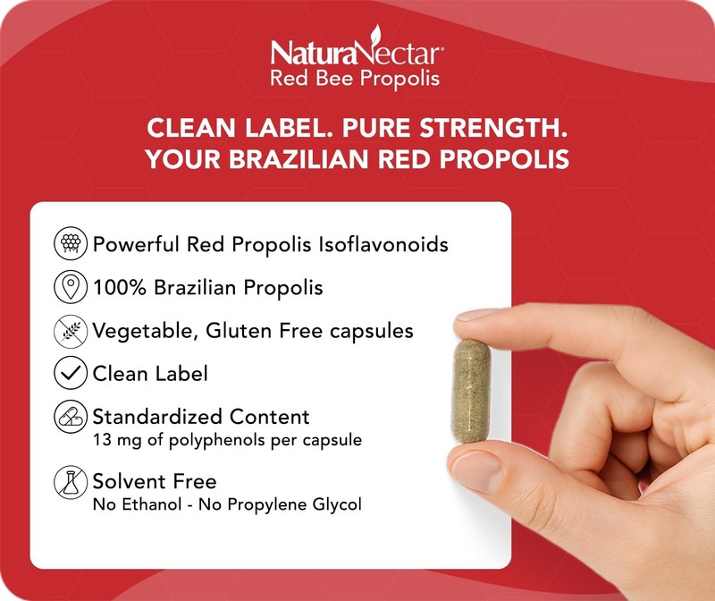 Naturanectar - Red Bee Propolis Capsules - Nsf Contents Certified Premium gallery