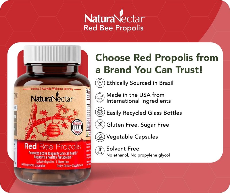 Naturanectar - Red Bee Propolis Capsules - Nsf Contents Certified Premium gallery